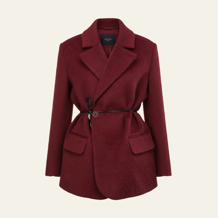 The Bordeaux Wool Belted Coat