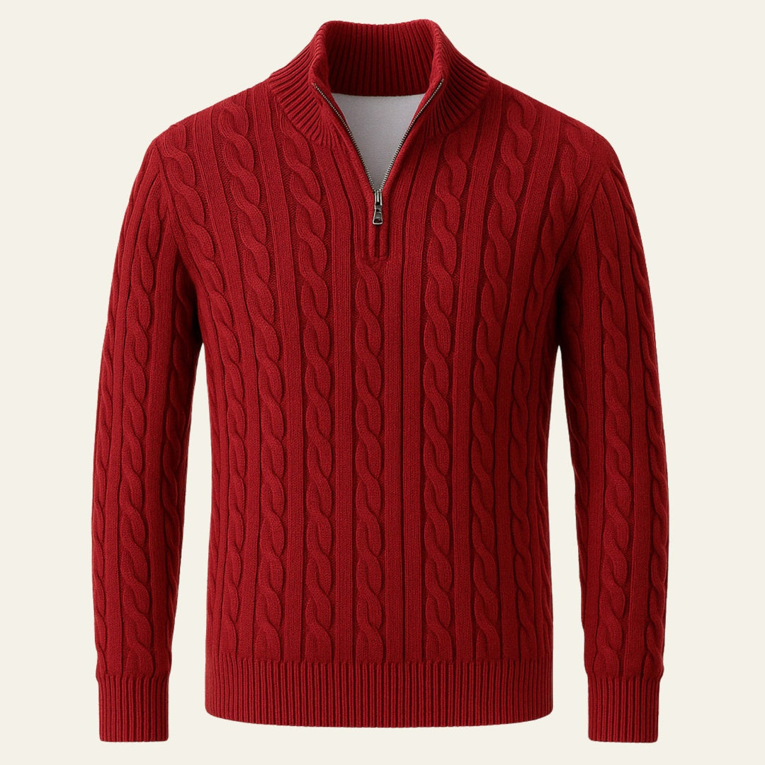 The Vienna Estate Quarter Zip Knit Sweater