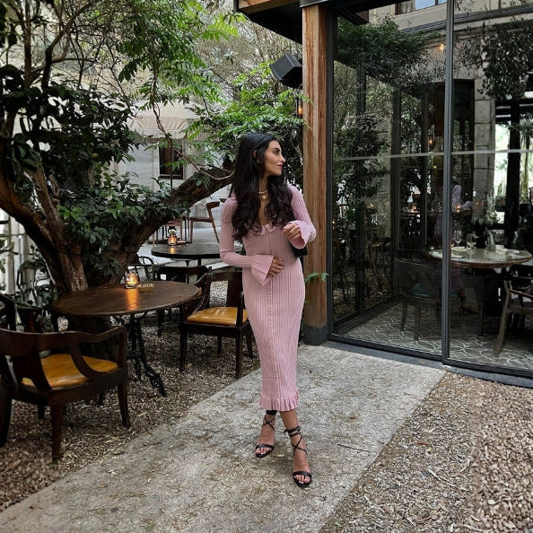 The Marseille Ribbed Knit Midi Dress