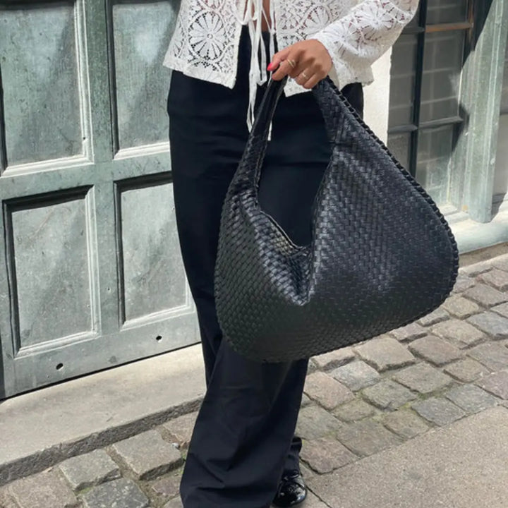 The Bordeaux Woven Leather Hobo Bag