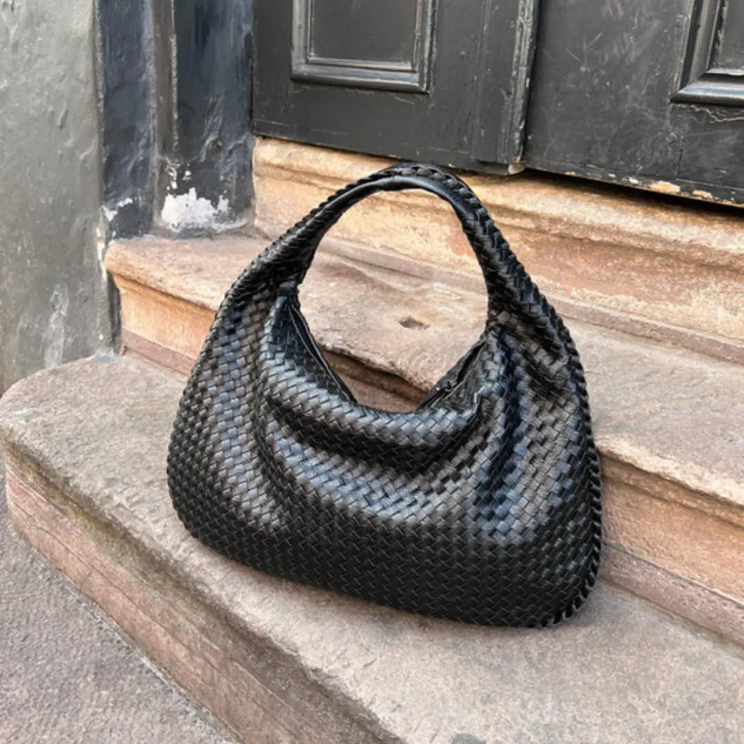 The Bordeaux Woven Leather Hobo Bag