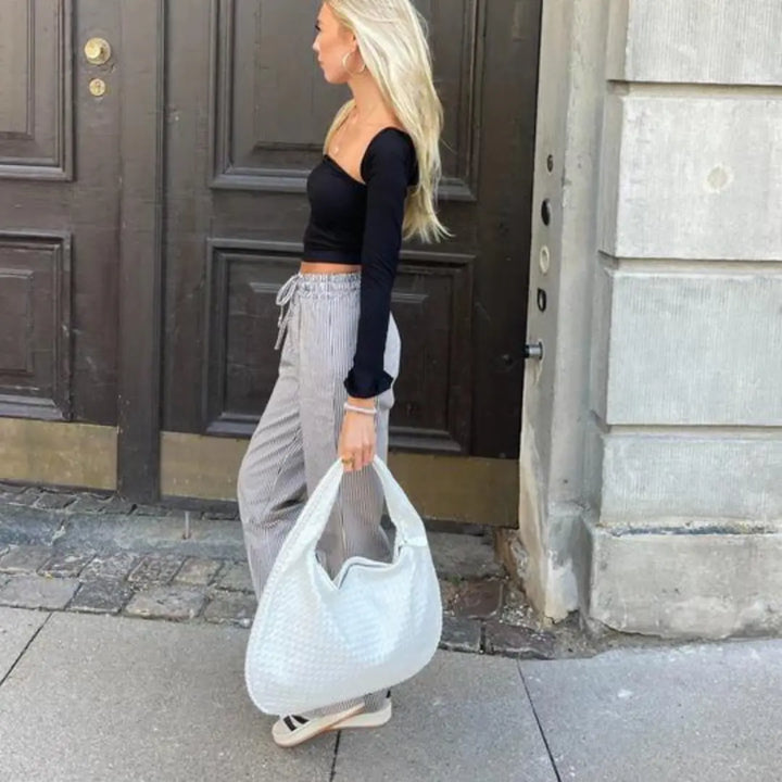 The Bordeaux Woven Leather Hobo Bag