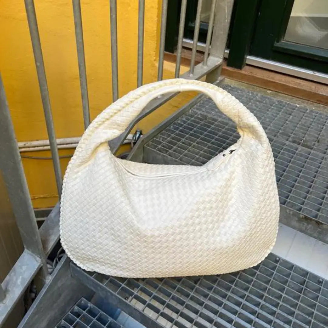 The Bordeaux Woven Leather Hobo Bag