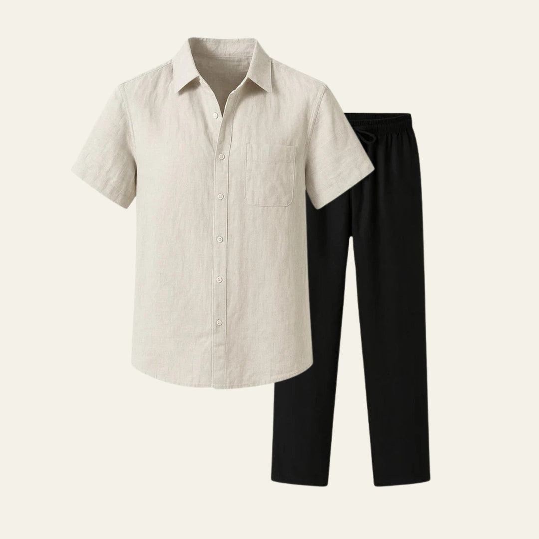 The Provençal Linen Set Black