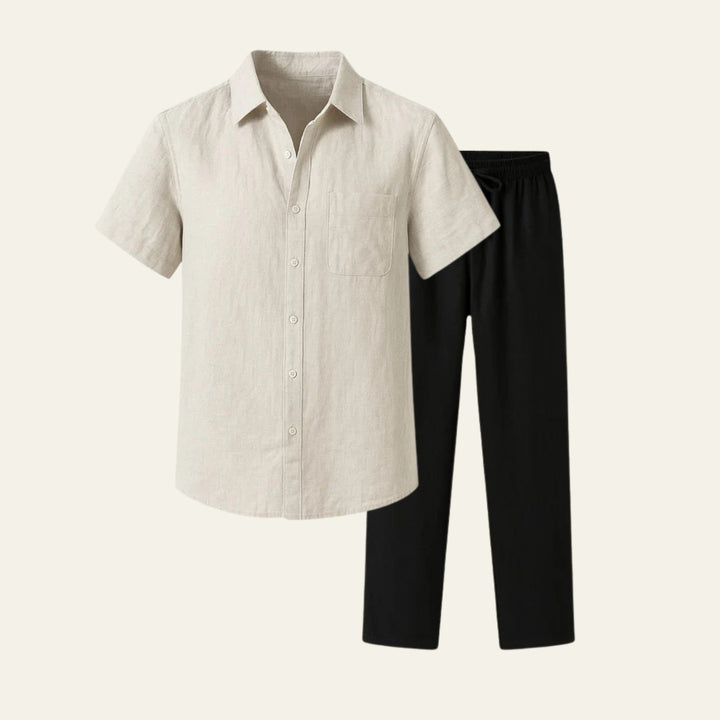 The Provençal Linen Set Black