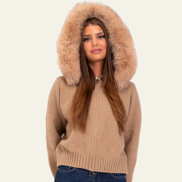 The Oslo Faux Fur-Trimmed Knit Vest