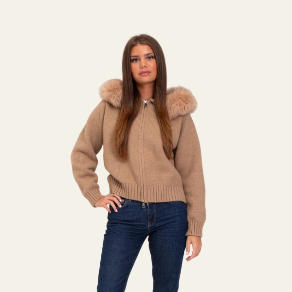 The Oslo Faux Fur-Trimmed Knit Vest