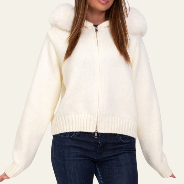 The Oslo Faux Fur-Trimmed Knit Vest