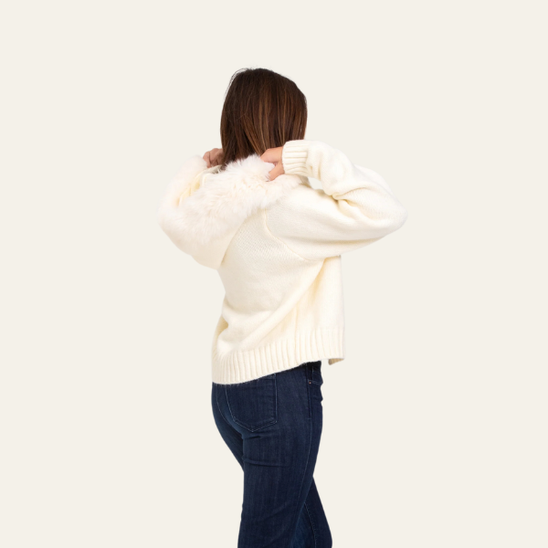 The Oslo Faux Fur-Trimmed Knit Vest
