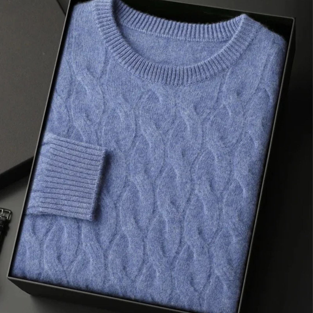 The St. Moritz Cashmere Cable Crewneck