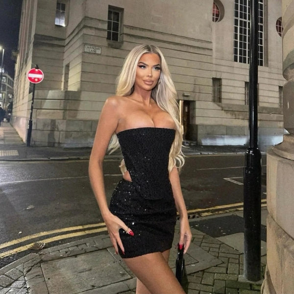The Milan Sequin Strapless Mini Set