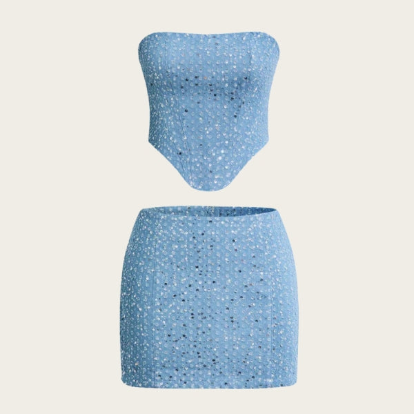 The Milan Sequin Strapless Mini Set