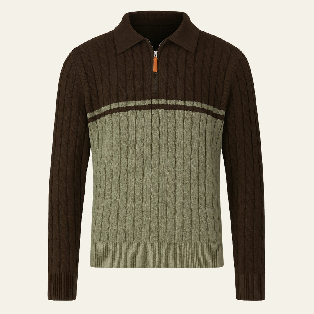 The Edinburgh Wool Quarter Zip Polo
