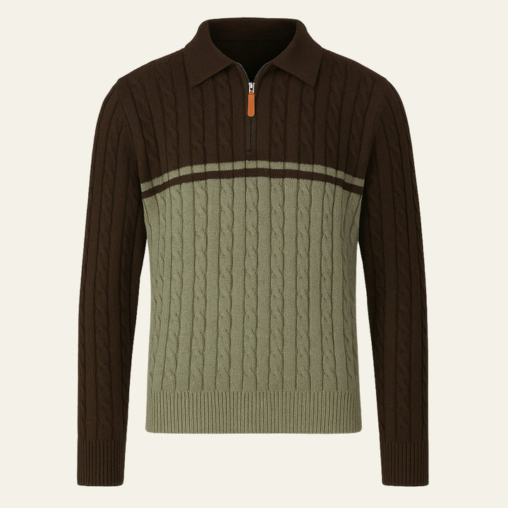 The Edinburgh Wool Quarter Zip Polo
