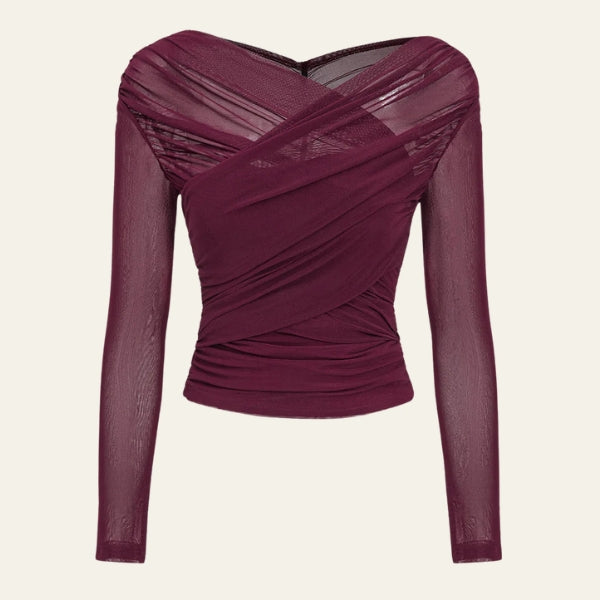The Verona Mesh Wrap Top