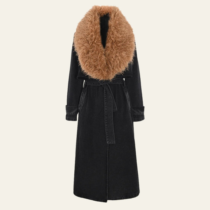 The Aspen Denim Shearling Coat