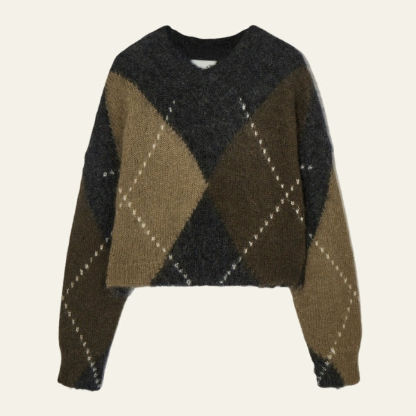 The Aspen Argyle Wool Sweater