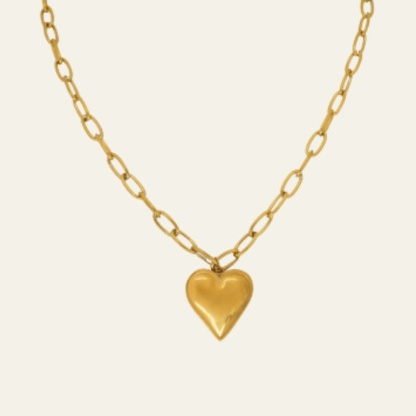 The Milan Heart Charm Gold Necklace