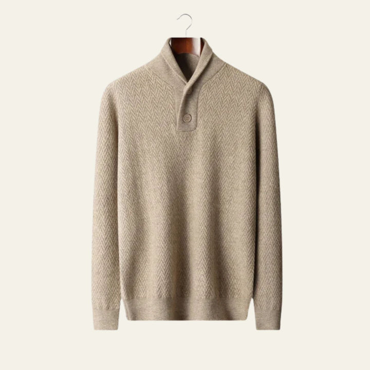 The Cortina Cashmere Zigzag Button Sweater