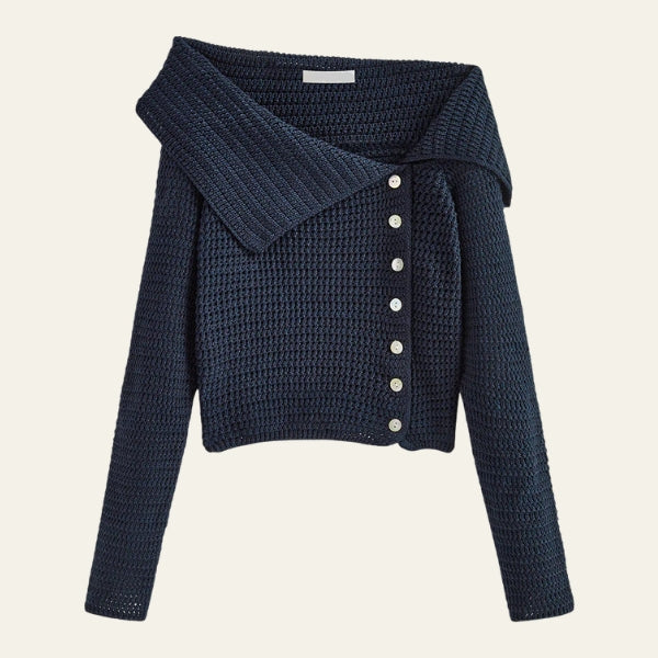 The Marseille Off-Shoulder Knit Cardigan