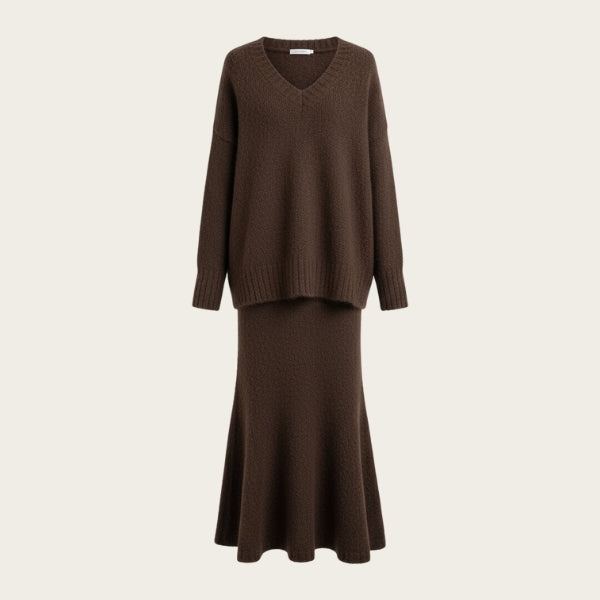 The Bordeaux Knit Skirt Set