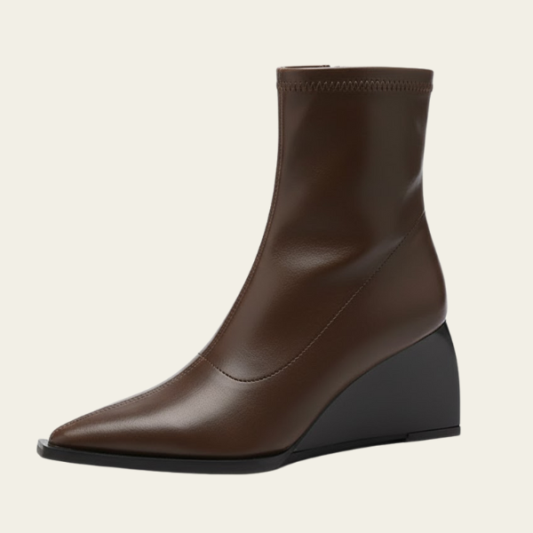 The Lyon Leather Wedge Boot