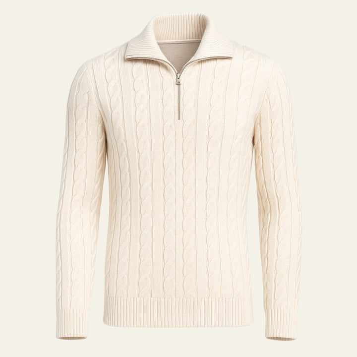 The Vienna Estate Quarter Zip Knit Sweater