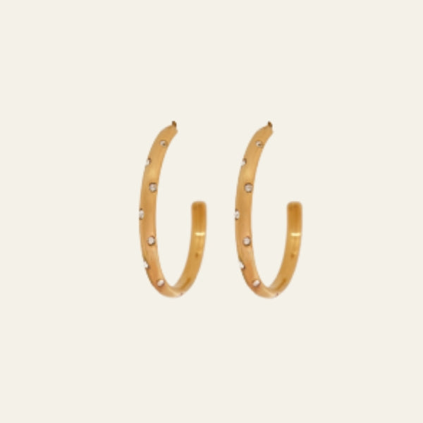 The Milan Gold Crystal Hoop Earrings