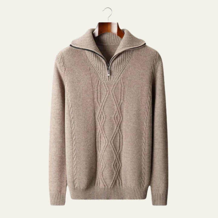 The Cortina Merino Wool Quarter Zip Sweater
