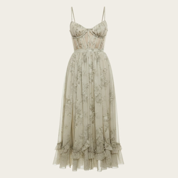 The Florence Floral Corset Maxi Dress