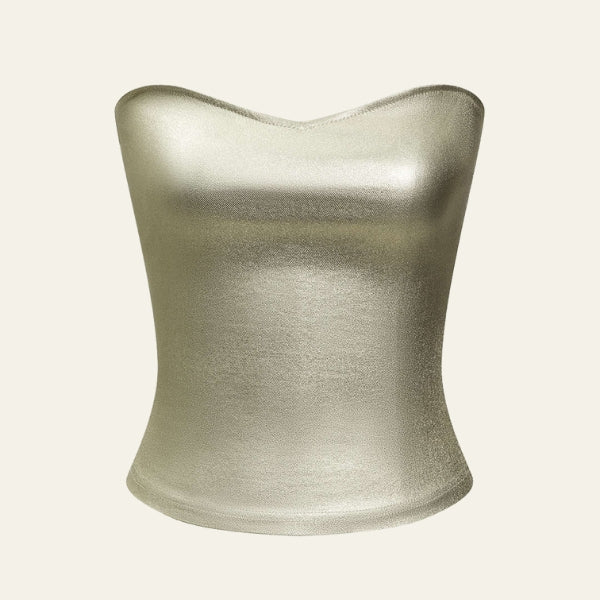 The Monaco Metallic Bustier Top