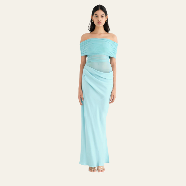 The Capri Draped Evening Maxi Dress