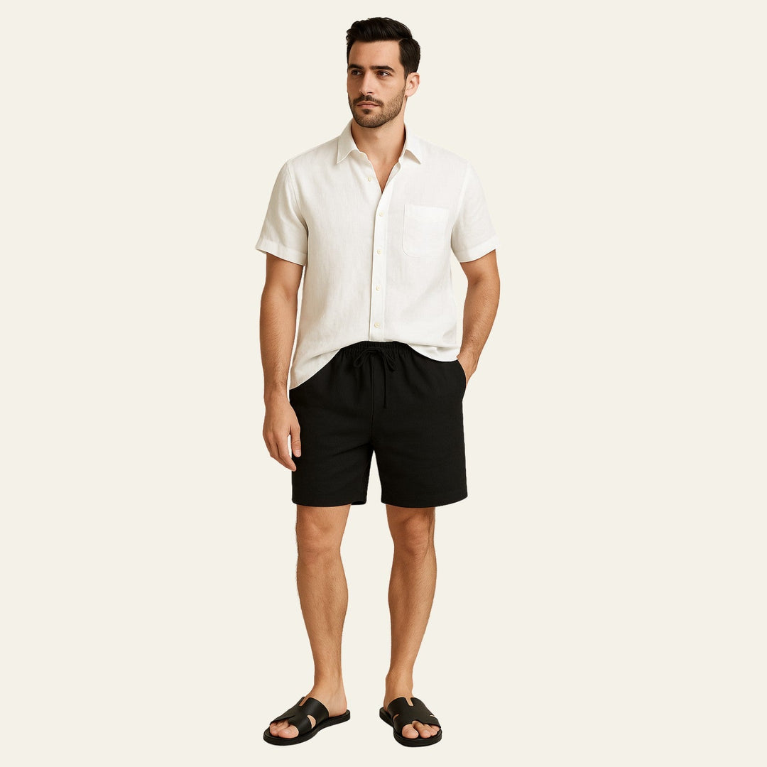 The Riviera Linen Set Black