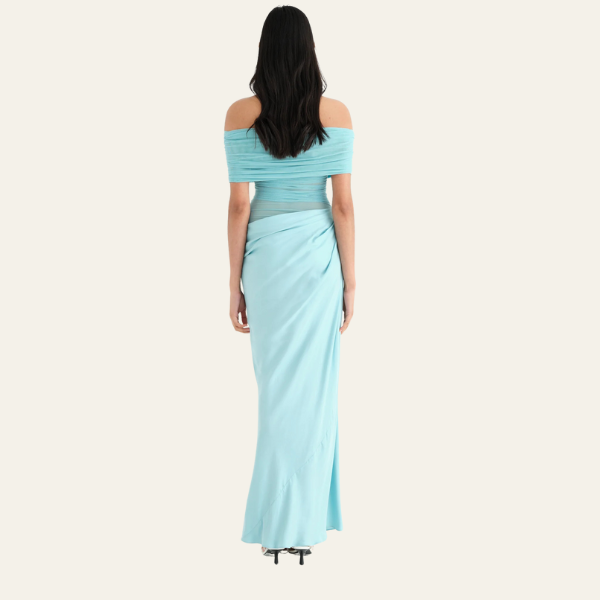 The Capri Draped Evening Maxi Dress