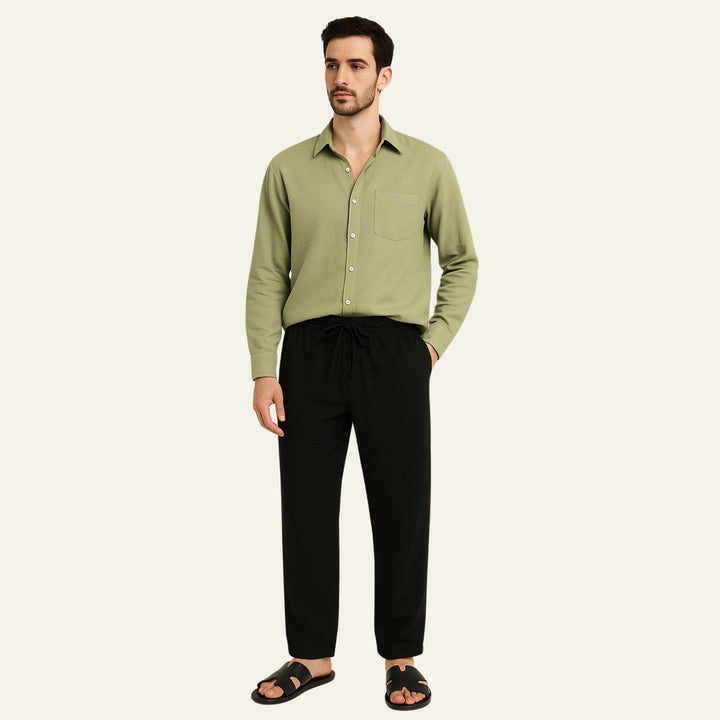 The Atlas Linen Set Black