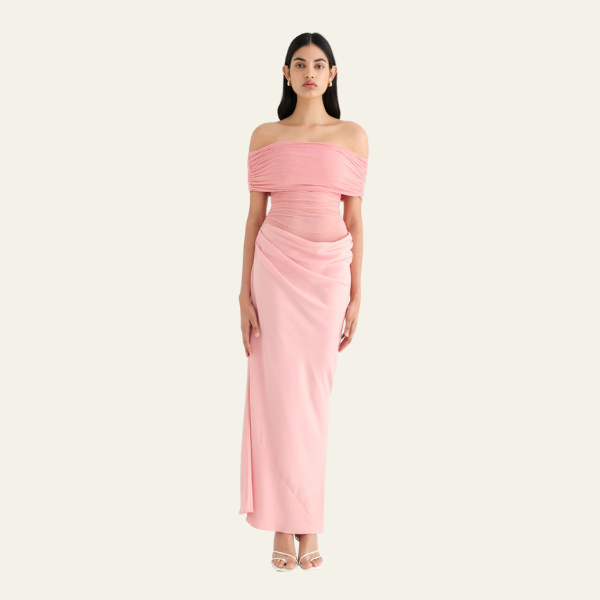 The Capri Draped Evening Maxi Dress