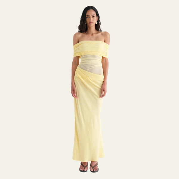 The Capri Draped Evening Maxi Dress