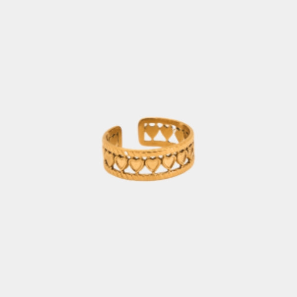 The Verona Gold Heart Band Ring