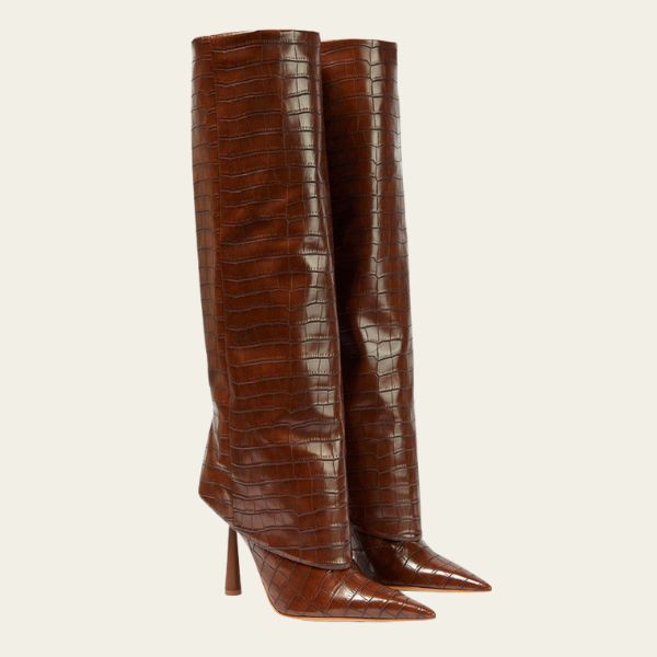 The Vienna Croc Stiletto Boot
