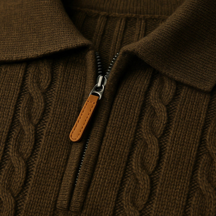 The Edinburgh Wool Quarter Zip Polo