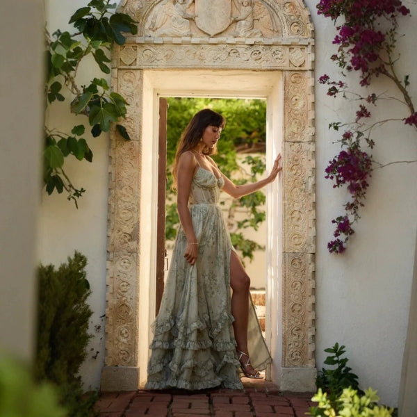 The Florence Floral Corset Maxi Dress