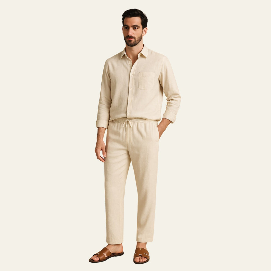 The Atlas Linen Set Beige
