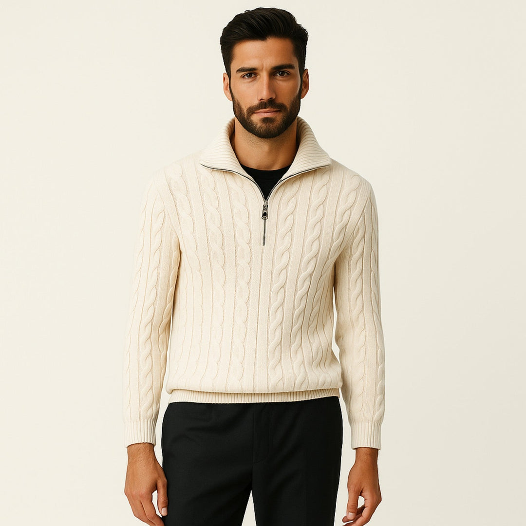 The Vienna Estate Quarter Zip Knit Sweater