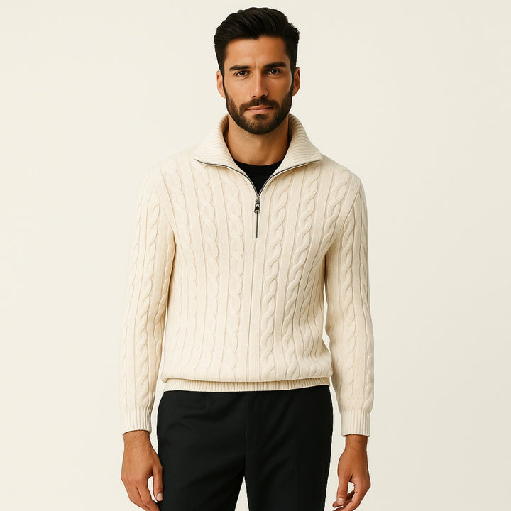 The Vienna Estate Quarter Zip Knit Sweater