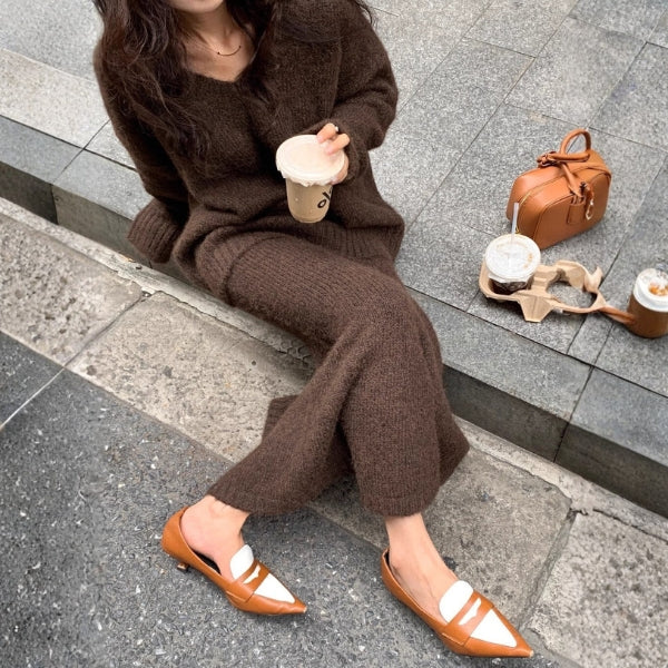 The Bordeaux Knit Skirt Set
