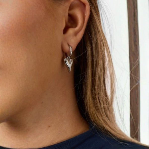 The Marseille Silver Heart Earring