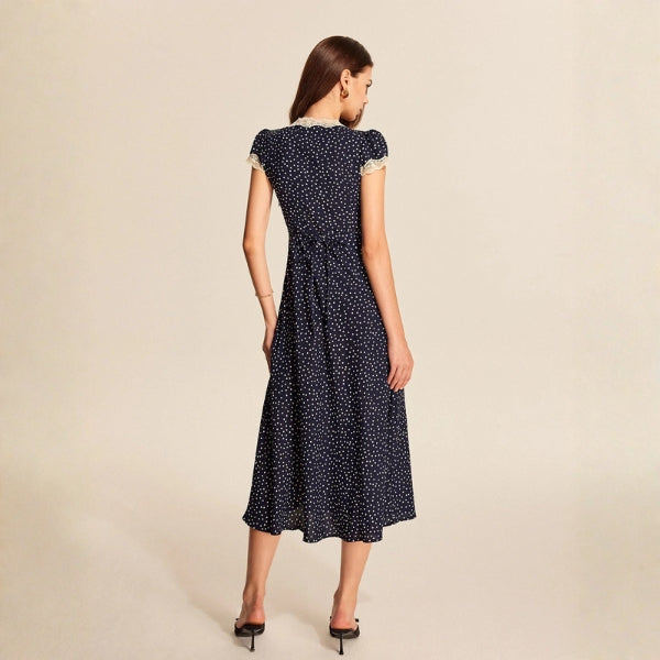 The Marseille Polka Dot Midi Dress