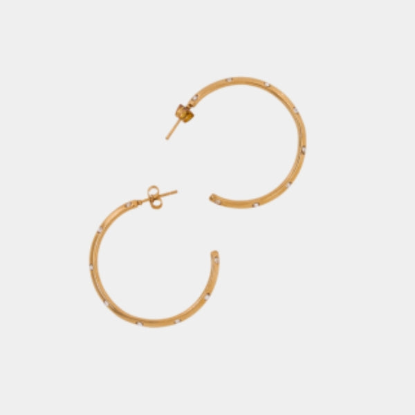 The Milan Gold Crystal Hoop Earrings