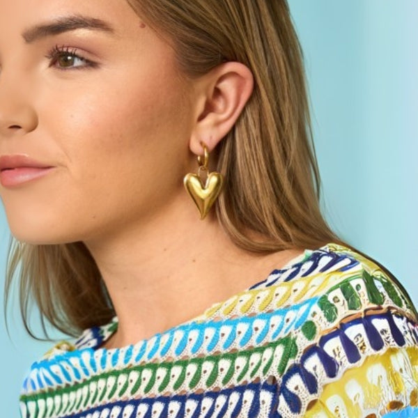 The Portofino Gold Heart Earrings