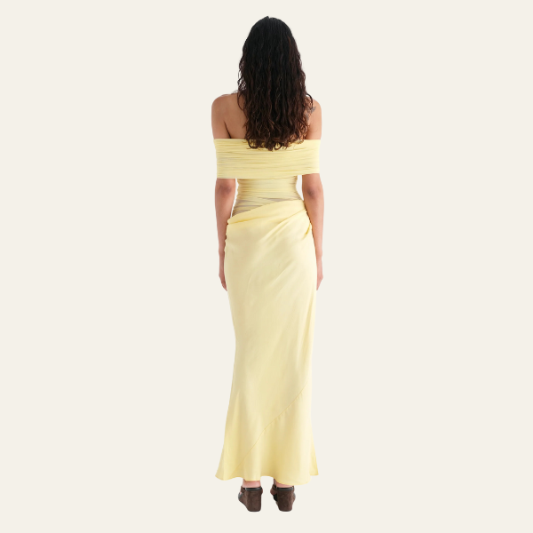 The Capri Draped Evening Maxi Dress